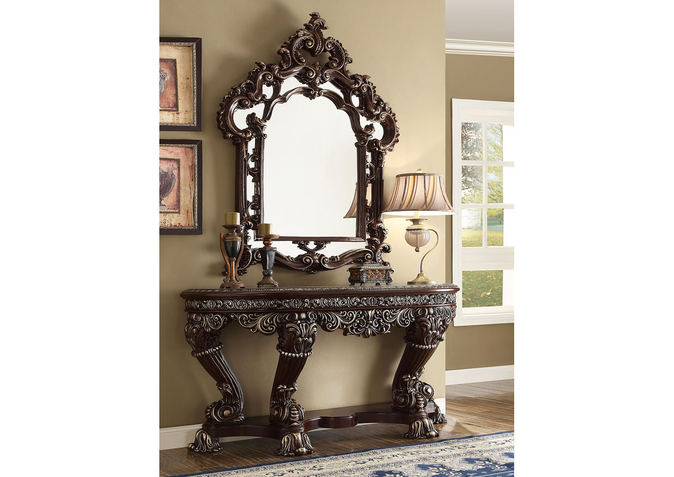 Metallic Silver Console Table,Homey Design