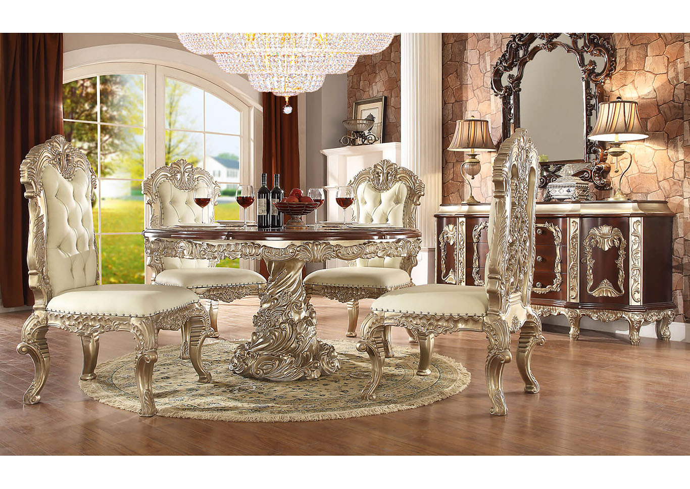 Metallic Silver Side Chairs [Set of 2],Homey Design