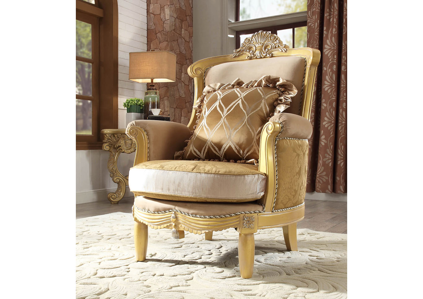 Metallic Antique Gold Sofa,Homey Design