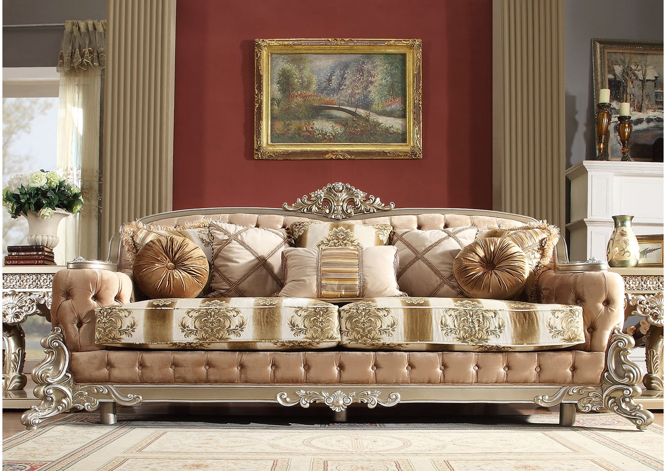 Belle Silver Sofa,Homey Design