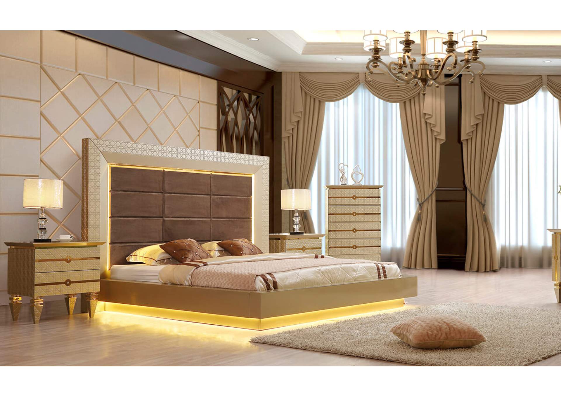 5 Piece California King Bedroom Set,Homey Design