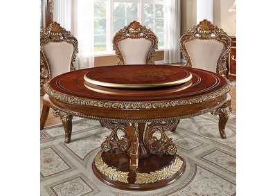 Image for Burl & Metallic Antique Gold Round Dining Table
