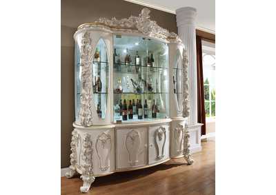 Antique White & Gold China Cabinet