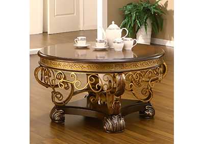 Image for Mahogany & Metallic Gold Coffee Table