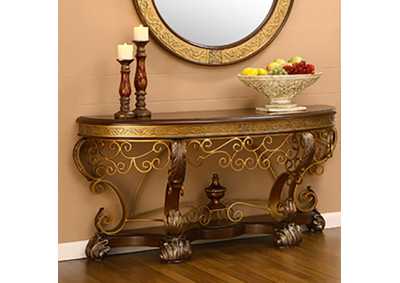 Image for Mahogany & Metallic Gold Console Table