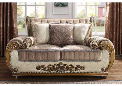 Image for White & Perfect Brown Loveseat
