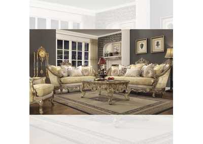 Image for Metallic Bright Gold 3 Piece Sofa Set