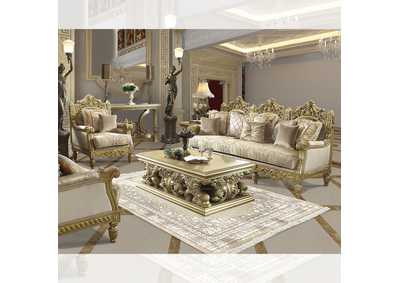 Image for Metallic Bright Gold 3 Piece Sofa Set