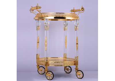 Golden Brass Bar Cart