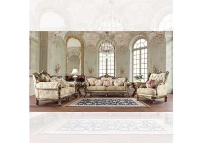 Image for Metallic Antique Gold; Perfect Brown 3 Piece Sofa Set