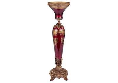 Bronze, Ruby Red, Gold Candleholder
