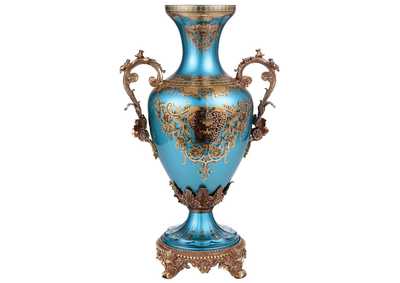 Bronze, Sapphire Blue, Gold Vase