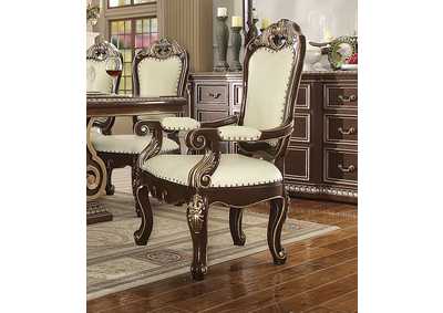 Image for Brown Cherry & Silver Arm Chair