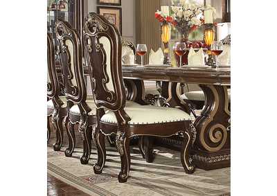 Brown Cherry & Silver Side Chair,Homey Design