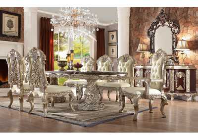 Image for Metallic Silver 9 Piece Dining Table Set