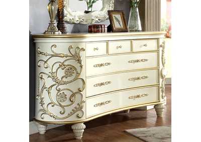 Image for Ivory & Antique Gold Dresser