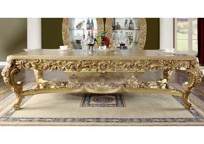 Image for Metallic Bright Gold Dining Table