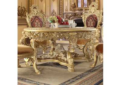 Metallic Bright Gold 5 Piece Dining Table Set,Homey Design