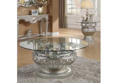 Silver 3 Piece Coffee Table Set