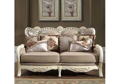 Image for Plantation Cove White &Amp; Metallic Bright Gold Accent HD-90 Loveseat