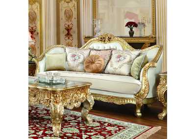 Image for Metallic Antiqued Gold Sofa + Chair