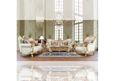 Image for Metallic Antique Gold 3 Piece Sofa Set