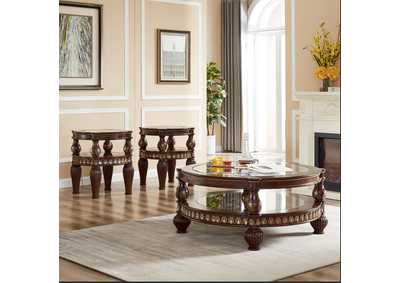 Image for Dark Mahogany 3 Piece Coffee Table Set