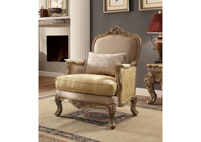 Image for Metallic Bright Gold Arm Chair