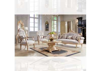 Image for Gold 3 Piece Salon Sofa Set