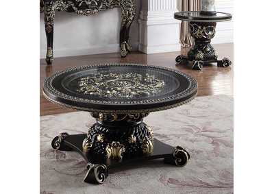 Image for Ebony Black King With Antique Gold 3 Piece Coffee Table Set