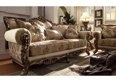 Image for Antique Gold & Brown Sofa