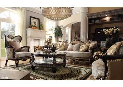 Image for Black Enamel, Antique Gold & Silver Loveseat