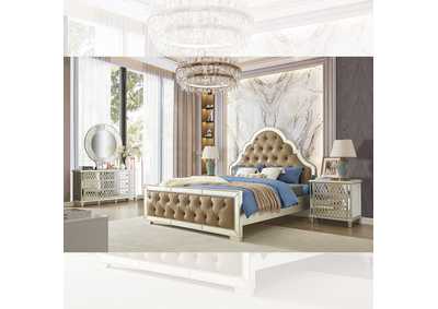 Champagne Silver Gold 5 Piece Bedroom Set