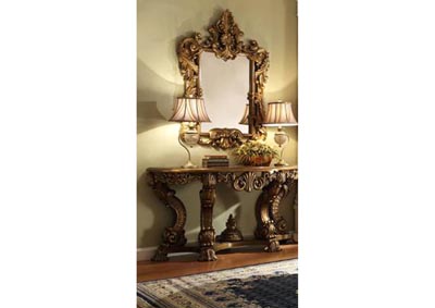 Image for Antique Gold & Brown Console Table