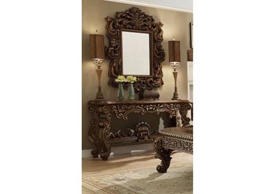 Image for Antique Gold & Brown Console Table