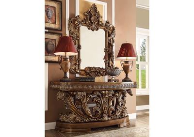 Image for Antique Gold & Brown Console Table