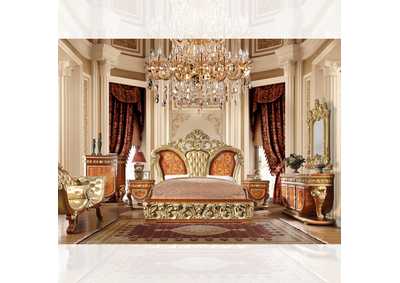 Image for Metallic Bright Gold&Amp; Med Golden Tan 5 Piece Bedroom Set