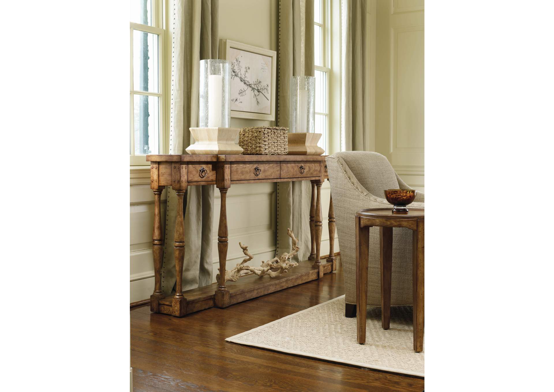 Sanctuary Four-Drawer Thin Console - Drift,Hooker Furniture