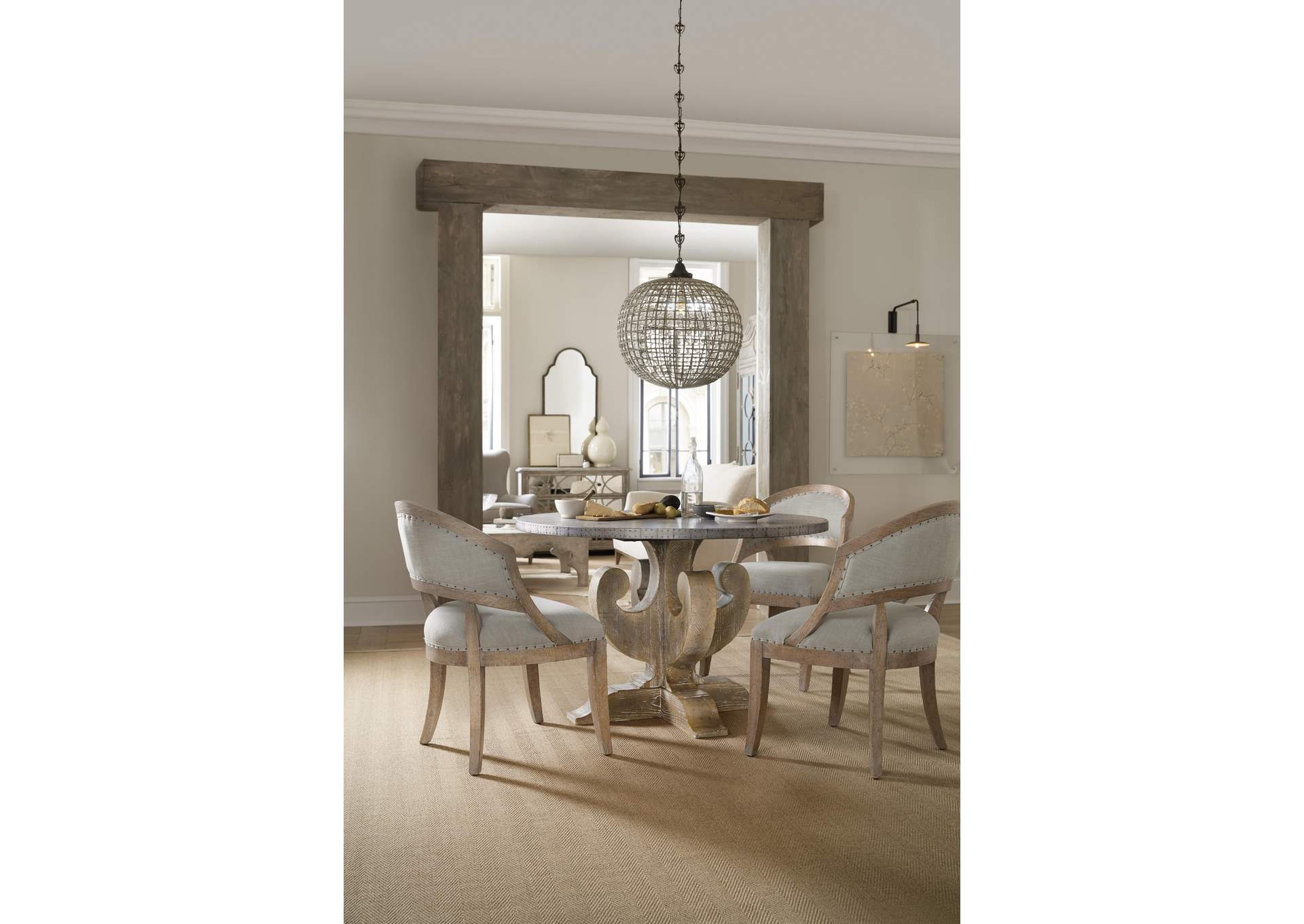 Boheme Ascension 48in Zinc Round Dining Table,Hooker Furniture