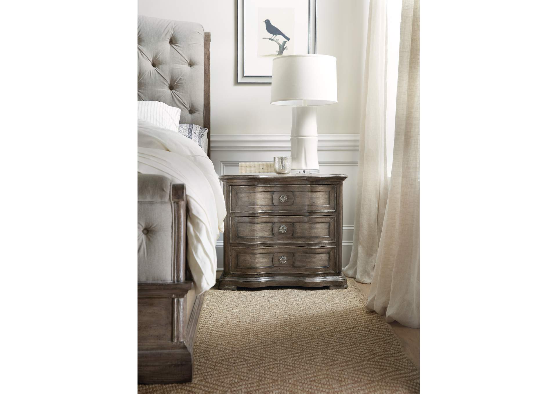 Woodlands Three - Drawer Nightstand,Hooker Furniture