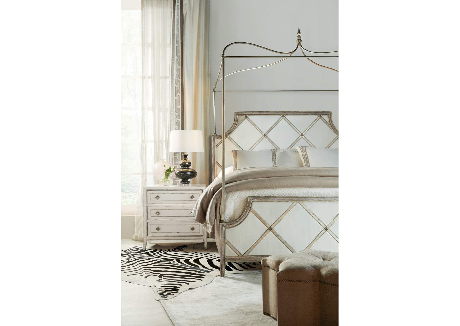 Sanctuary Diamont Canopy Cal King Panel Bed,Hooker Furniture