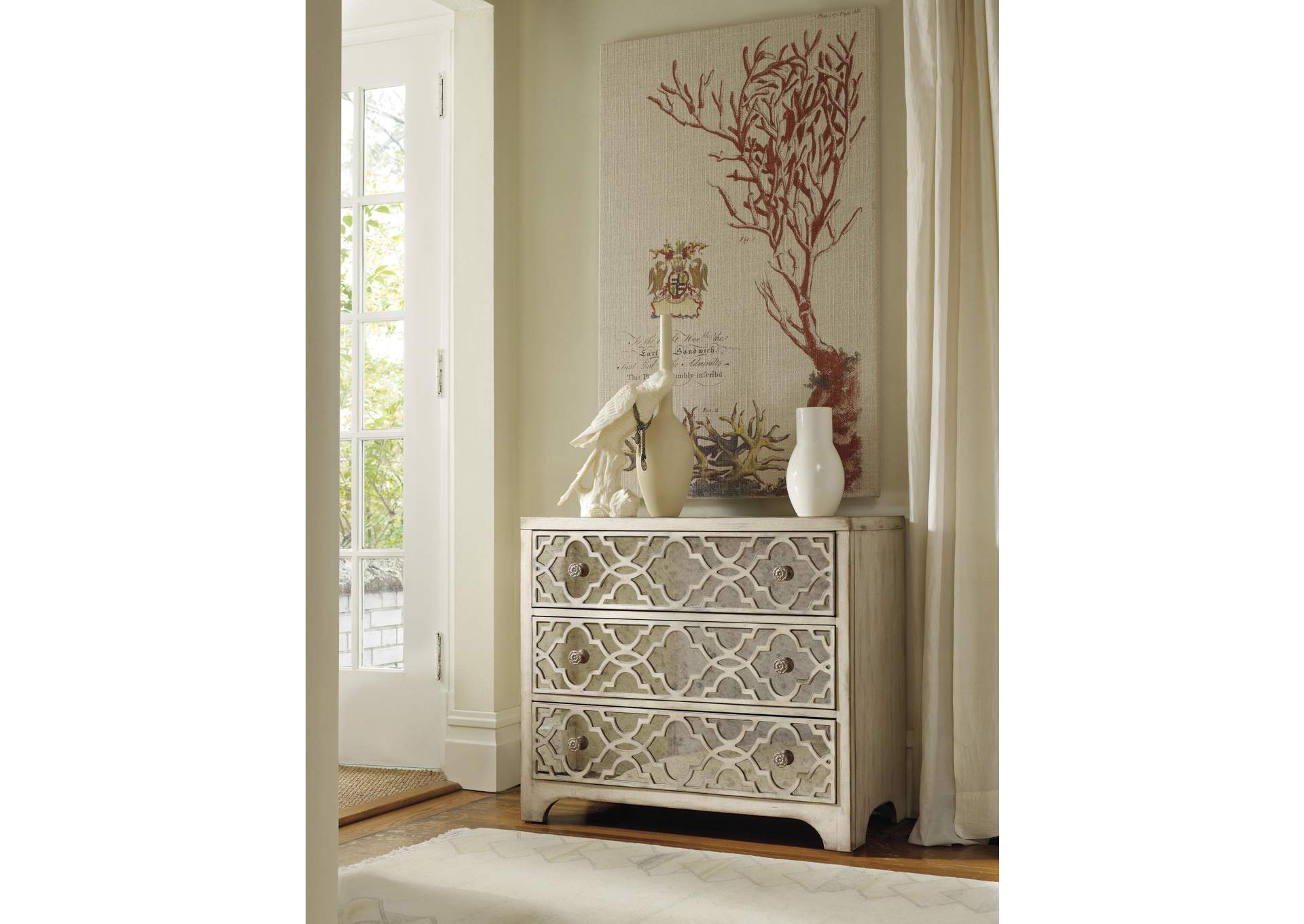 Sanctuary Fretwork Chest - Pearl Essence,Hooker Furniture