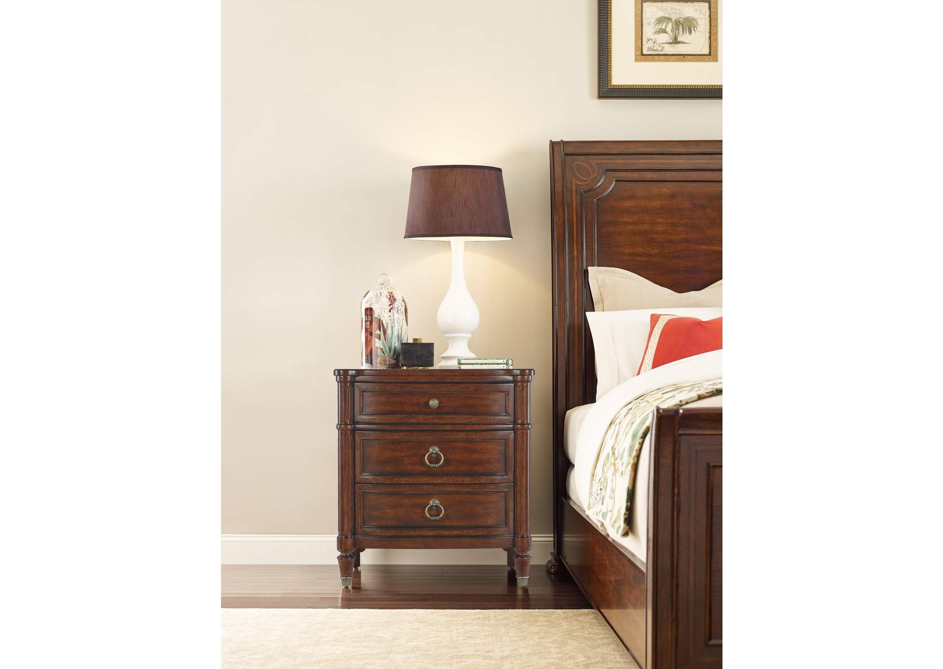 Charleston Three - Drawer Nightstand,Hooker Furniture