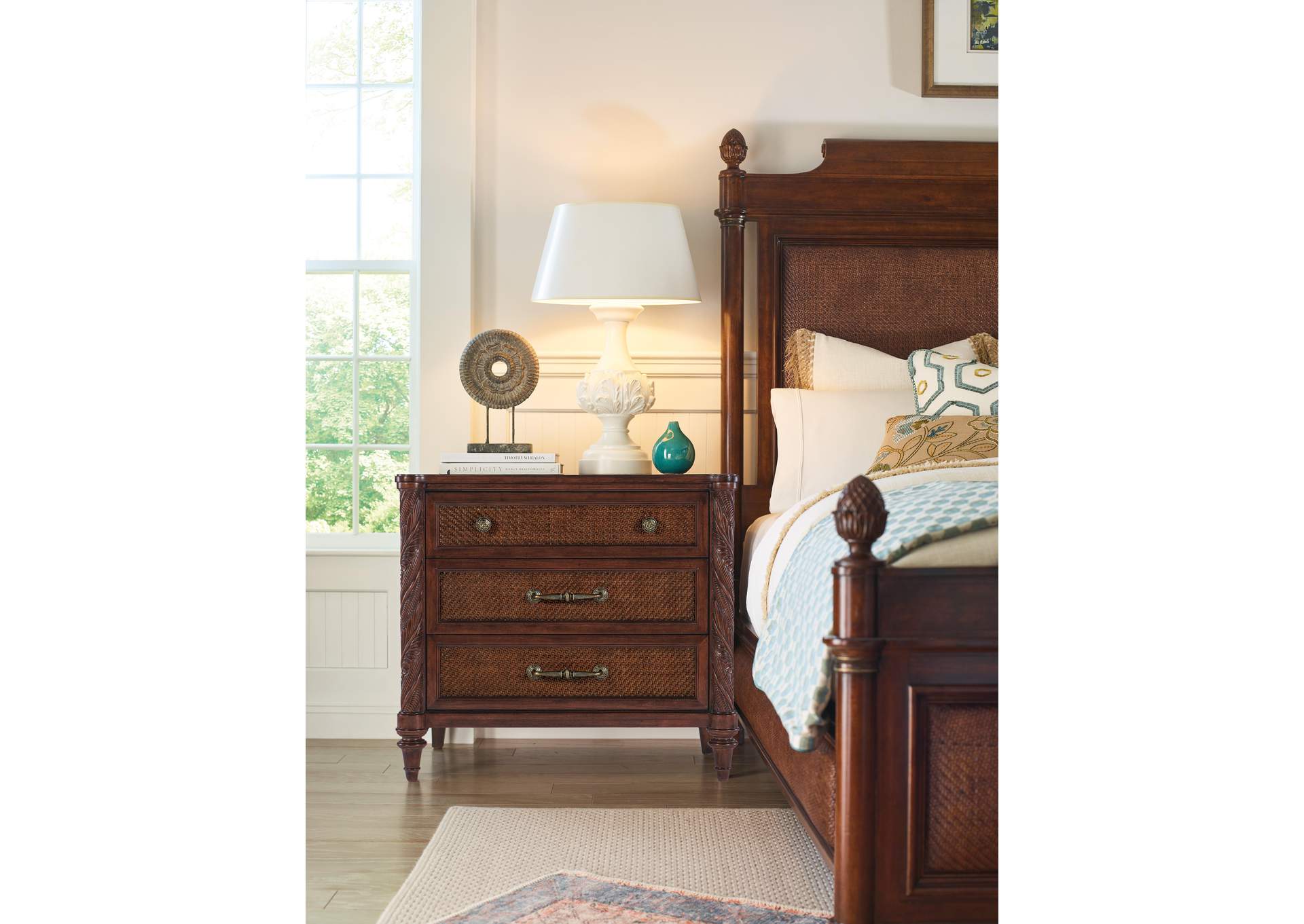 Charleston Three - Drawer Nightstand,Hooker Furniture