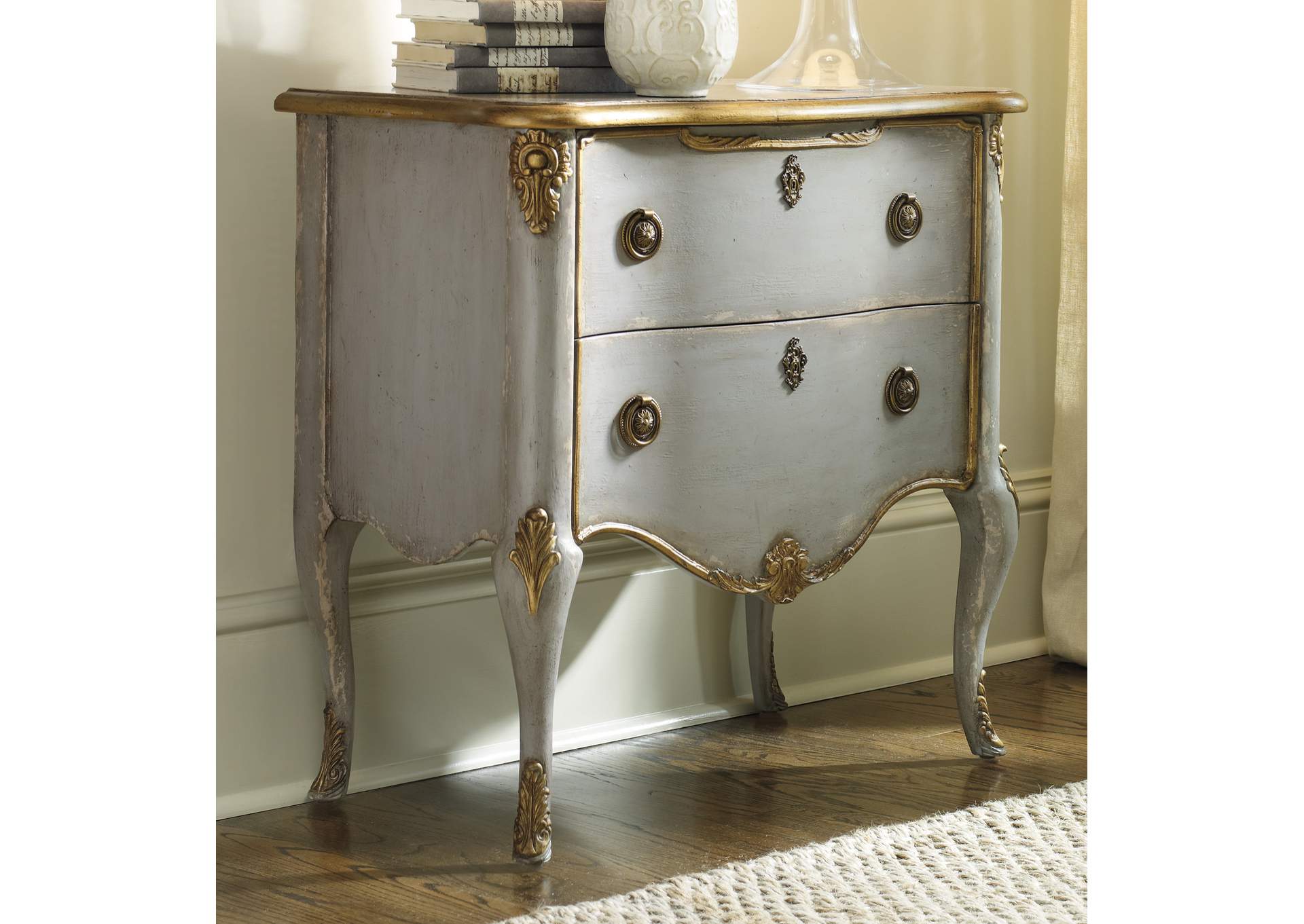 French Two Drawer Chest,Hooker Furniture