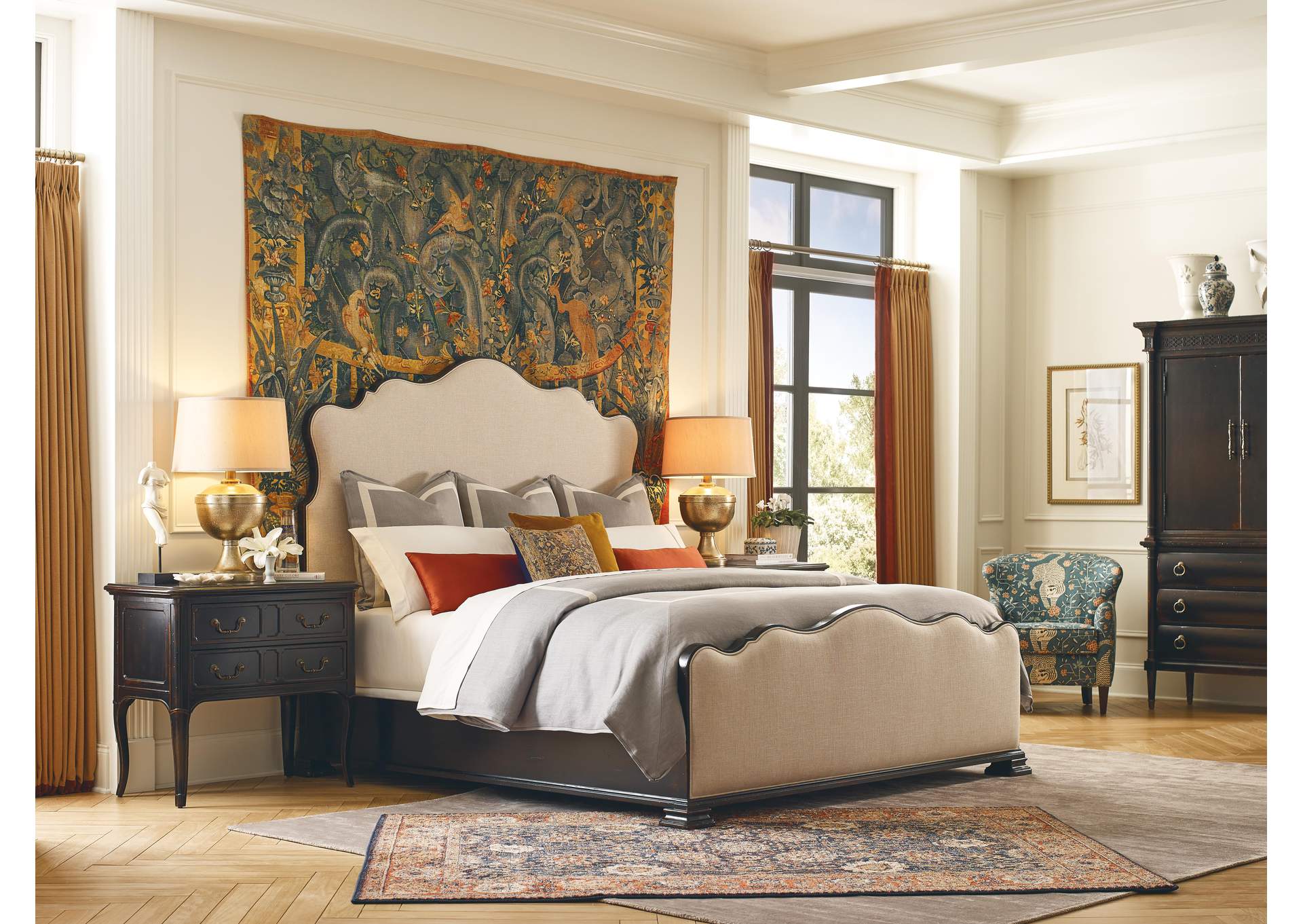 Charleston California King Upholstered Bed,Hooker Furniture