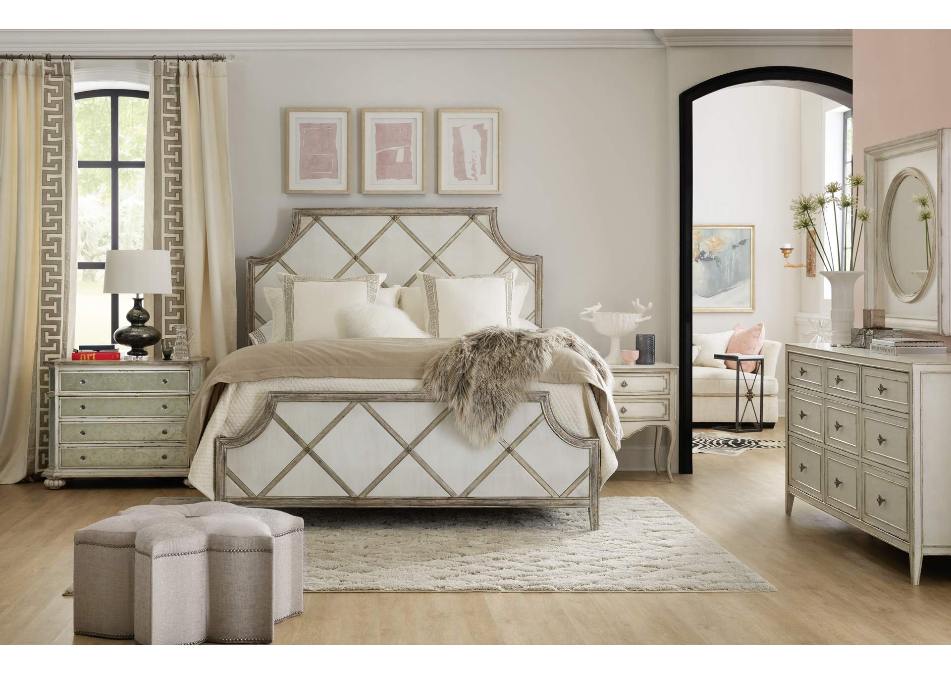 Sanctuary Diamont Queen Panel Bed,Hooker Furniture