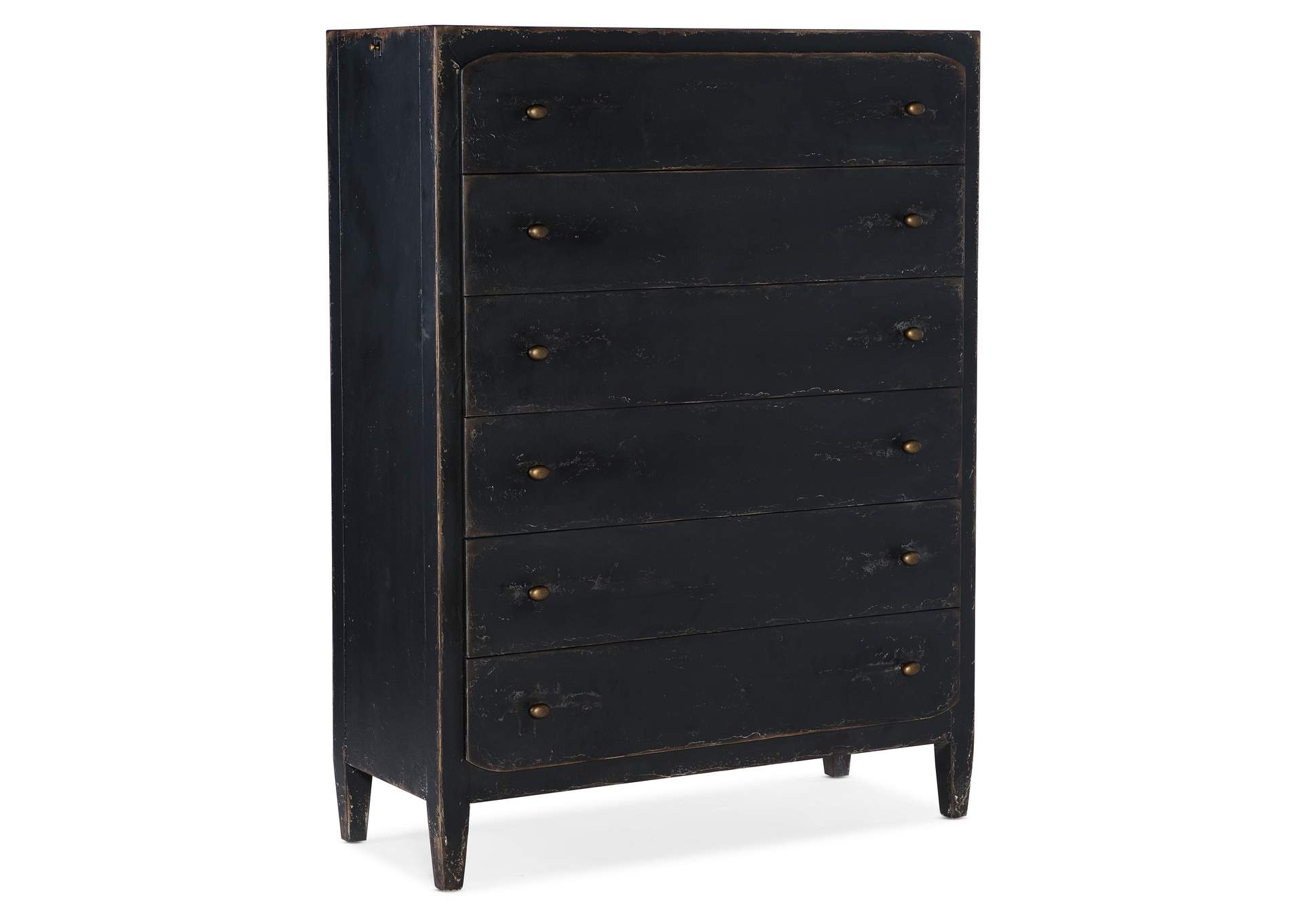 Ciao Bella Six-Drawer Chest- Black,Hooker Furniture