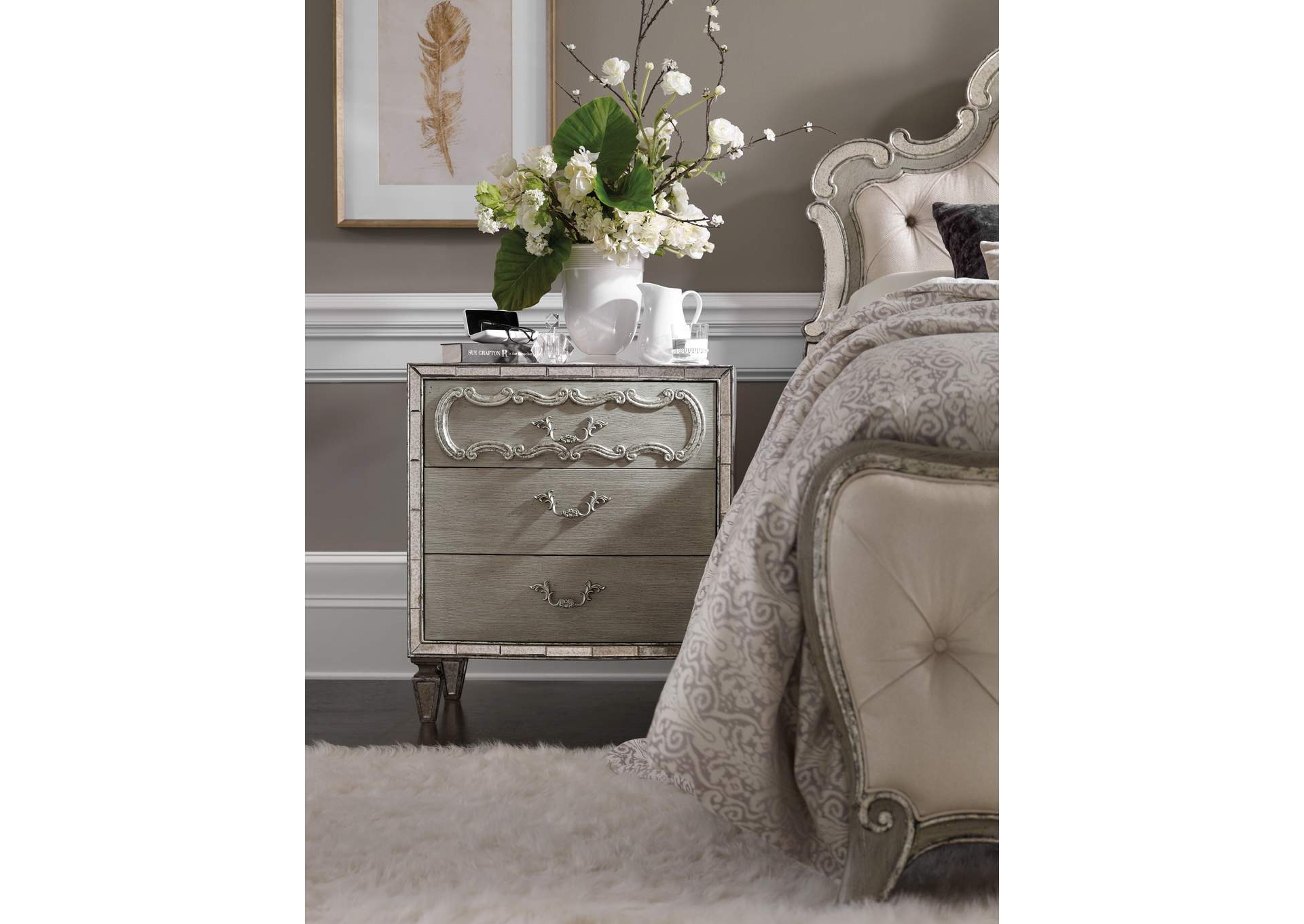 Sanctuary Three Drawer Nightstand,Hooker Furniture