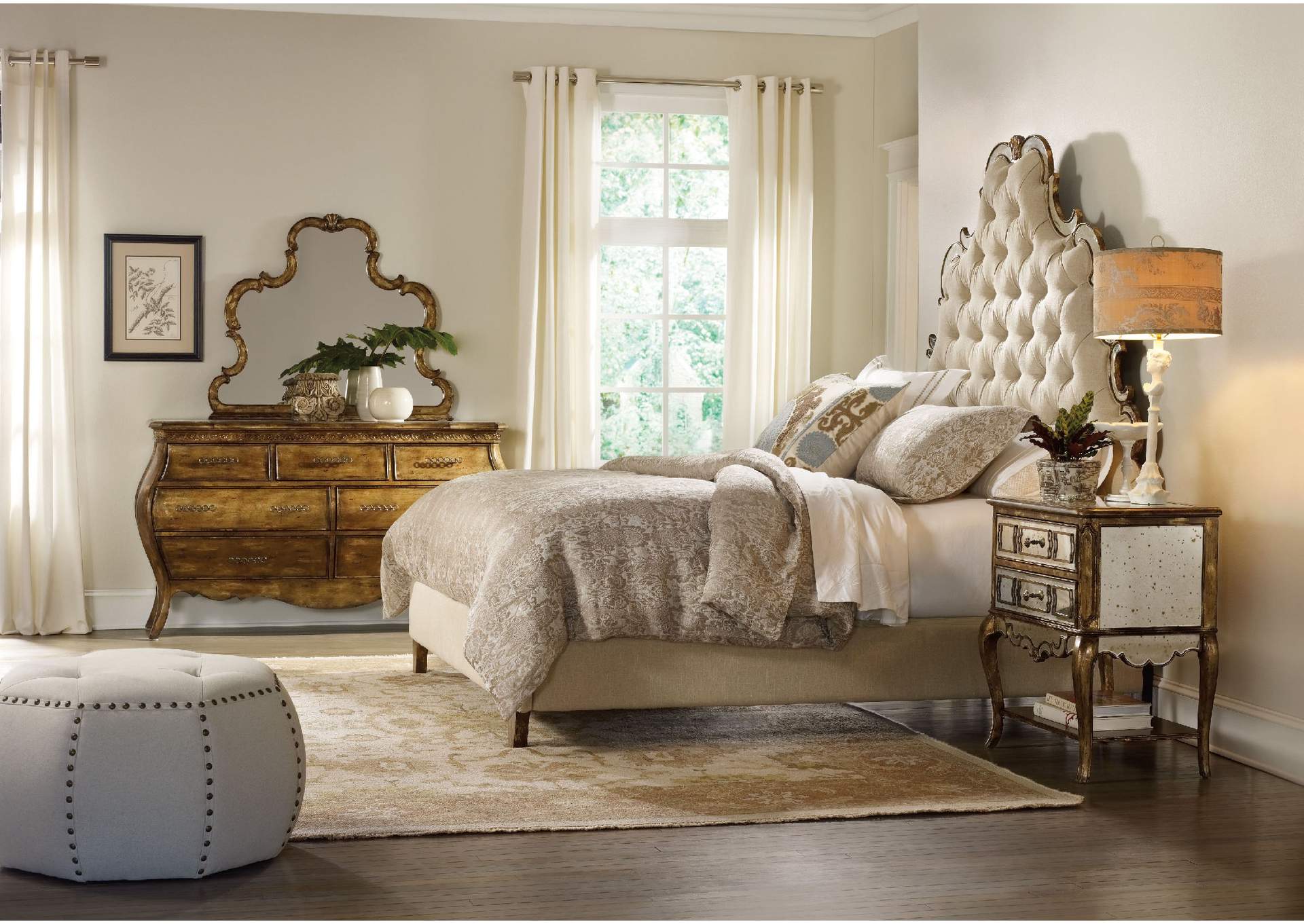 Sanctuary Queen Tufted Bed - Bling,Hooker Furniture